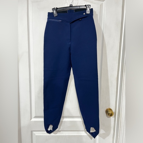 Obermeyer Wool NAVY Women's Ski Stirrup / snow Pants Made in JAPAN - Picture 1 of 6